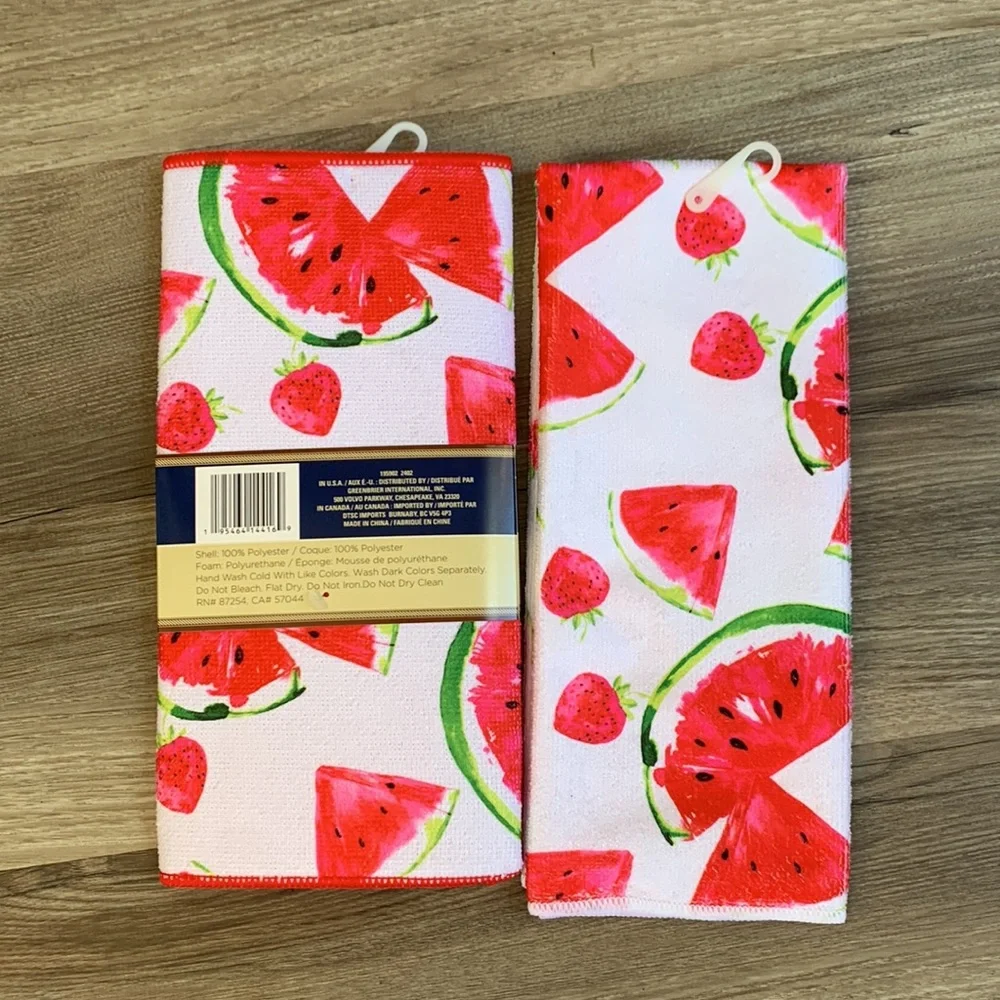 Dish Drying Mat Kitchen Towel Set Watermelon Strawberry Home Collection Summer 🆕